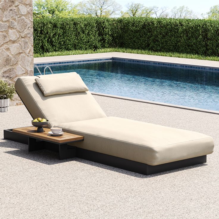 Wood Poolside Lounger